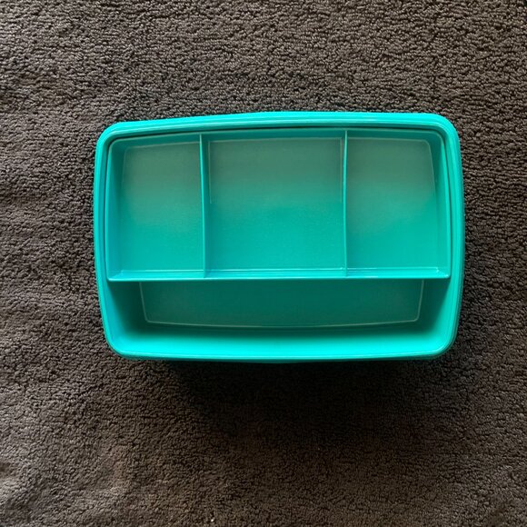 Vintage Tupperware Tuppercraft Stow N Go Divided Green Container - Picture 3 of 6